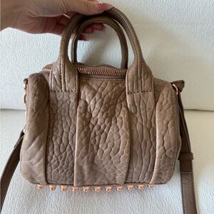 Alexander Wang Mini Rockie Satchel Crossbody in Latte with Rose Gold